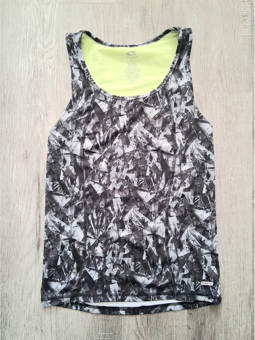 Athletic Works Woman's (S) Gray And Black Geometric Workout Racerback Tank Top